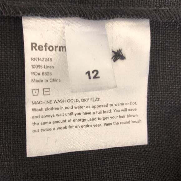 Reformation Linen Candela skirt black Size 12 - Picture 4 of 5